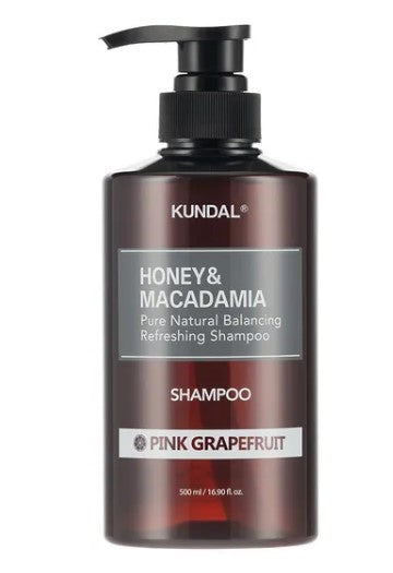 Shampoing KUNDAL miel macadamia pamplemousse rose équilibrant K-Beauty 500ml